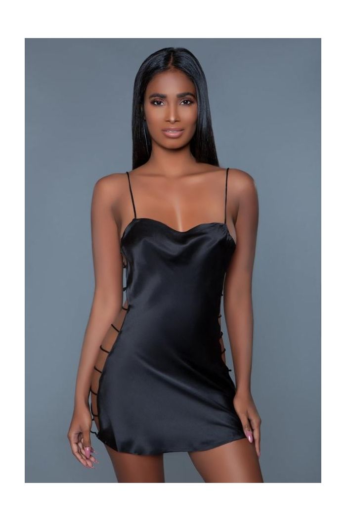 Be Wicked Brooklyn Satin Charmeuse Strappy Side Detail Slip BW2030