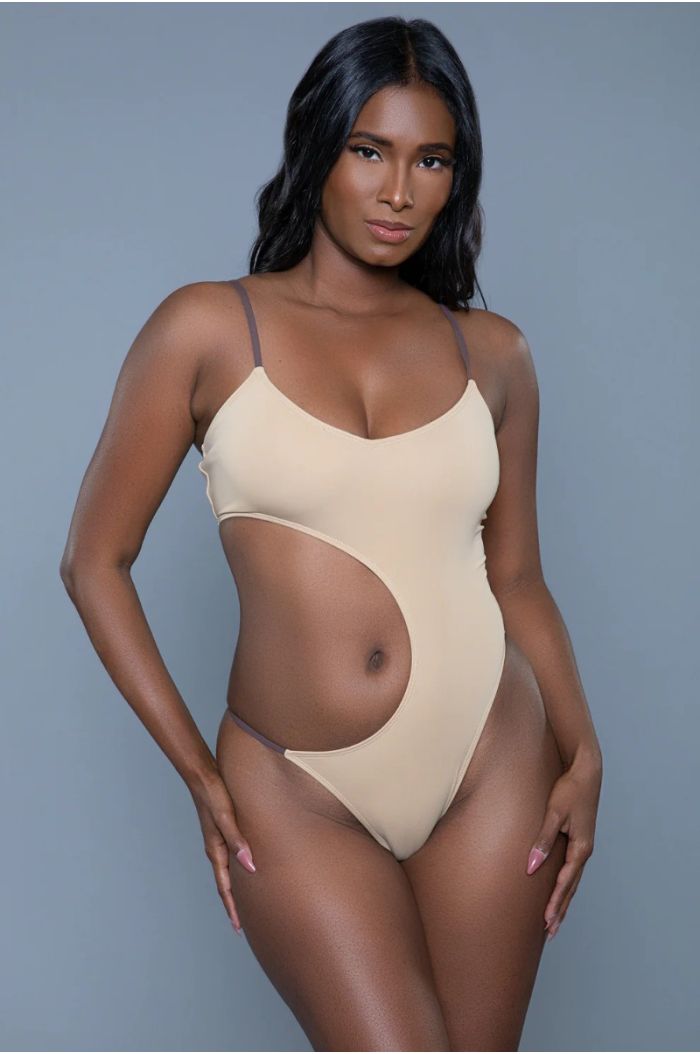 Be Wicked Amelia One Piece Color Block Swimsuit BW2382-NUDE