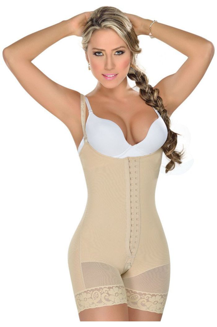 Fajas MYD 0069 Mid Thigh Strapless Body Shaper for Women / Powernet