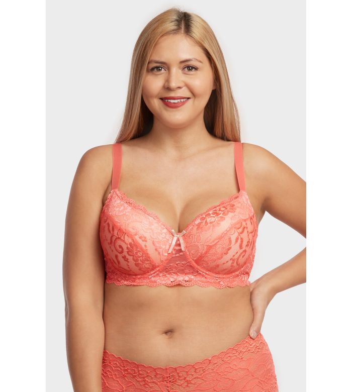 Sofra Ladies Full Cup Lace D Cup Bra BR4161LD4
