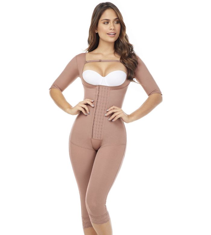 Fajas MariaE FQ114, Post Surgery Colombian Shapewear with Sleeves