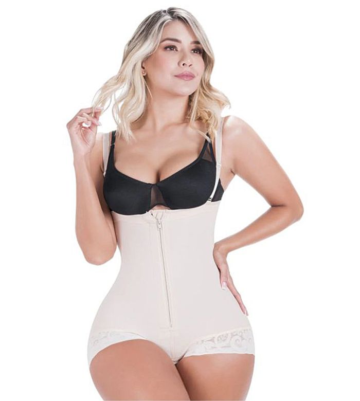 Full Body Shapewear For Women Faja Colombianas Waist Trainer Compression  Garments Strapless Bra Bustier (Beige, S) : : Fashion