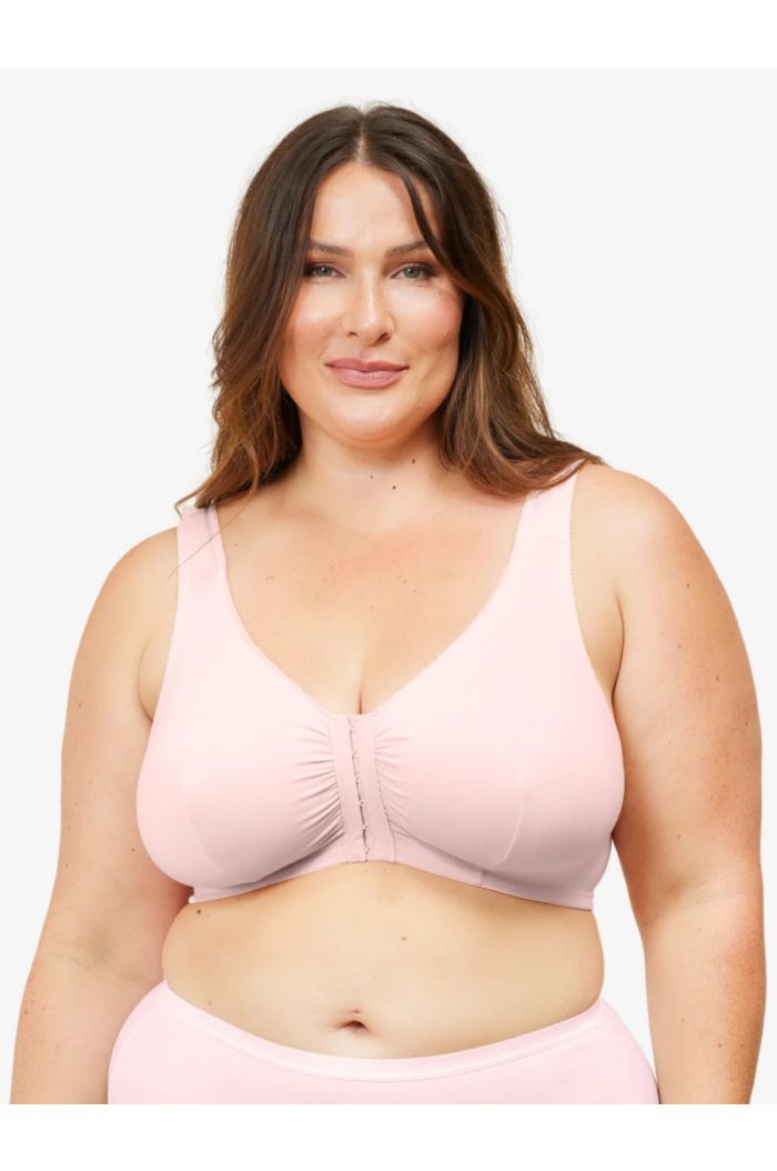 Leading Lady - The Meryl Cotton Front-Closure Comfort & Sleep Bra LL110PNK