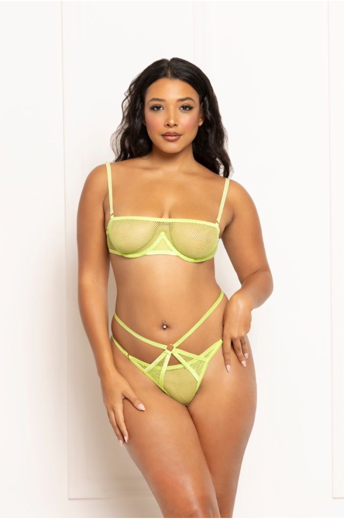 Seven til Midnight 2 Pc. Fishnet Underwire Bra Set STM-11585P