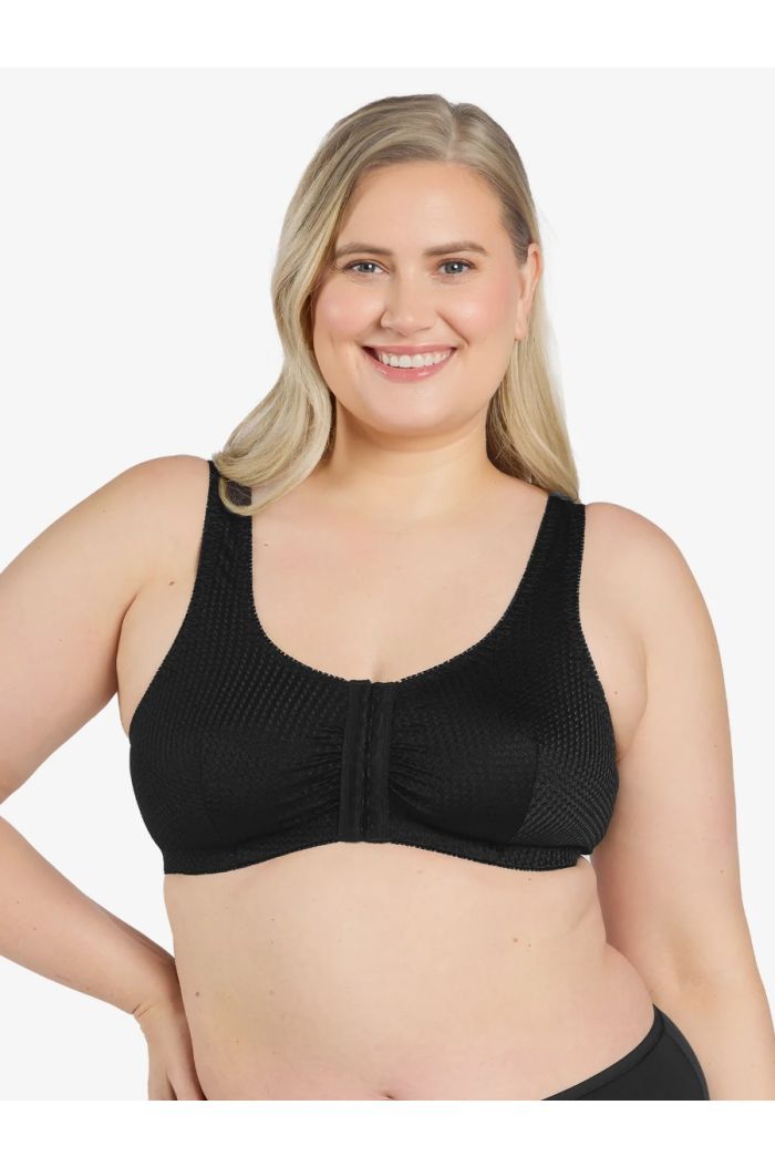 Leading Lady - The Marlene Silky Front-Closure Comfort Bra LL151-BLK