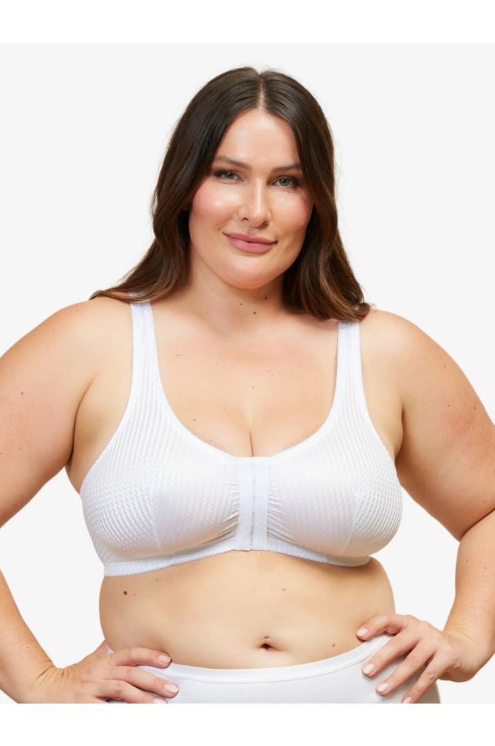 Leading Lady - The Marlene Silky Front-Closure Comfort Bra LL151-WHT