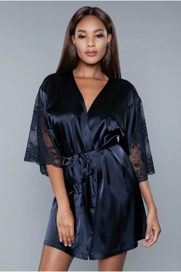 Be Wicked Satin and Lace Grace Robe BW1965