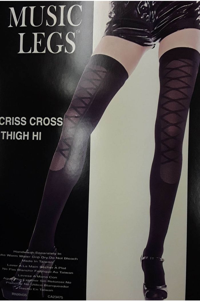 Music Legs Criss Cross Thigh High ML4130A