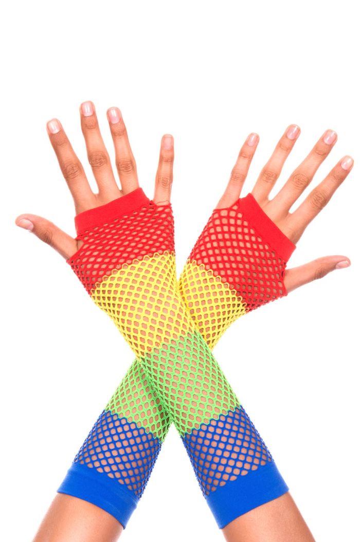 Music Legs Diamond Net Fingerless Gloves ML445