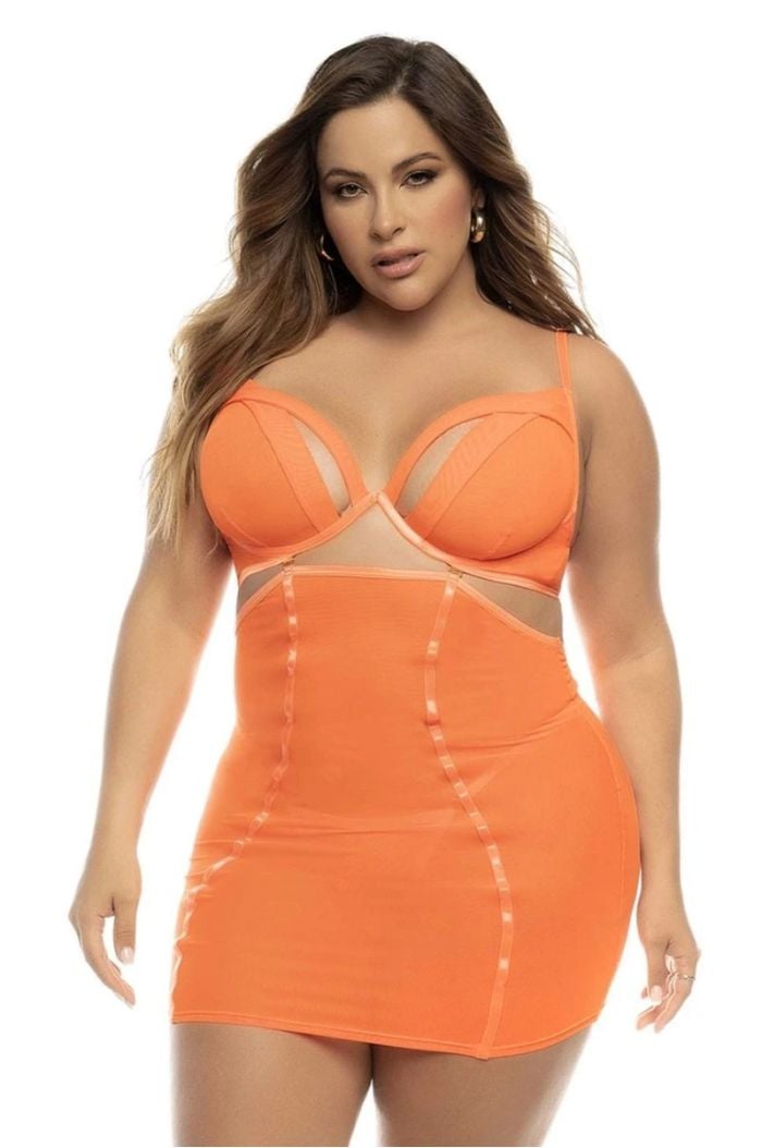 Mapale Arcadia 2 in 1 Plus Size Babydoll MA7542X-HOT-ORG