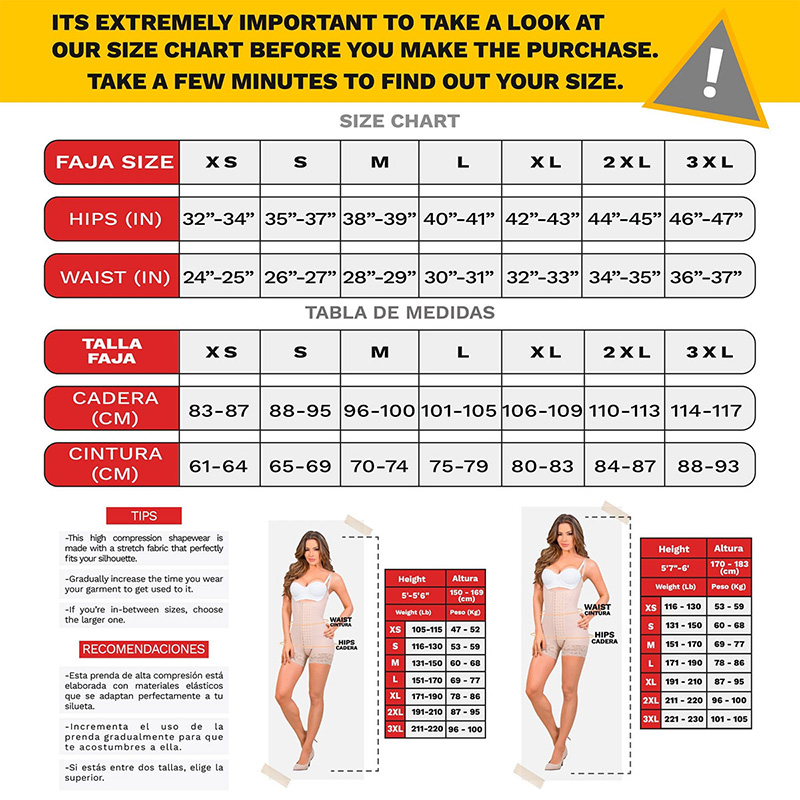 Shapewear Size Chart